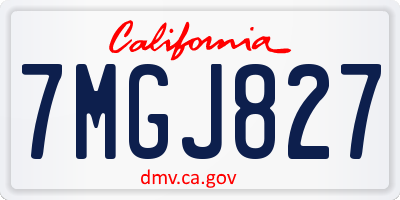 CA license plate 7MGJ827