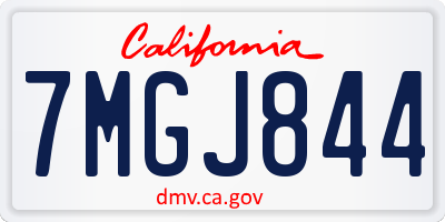CA license plate 7MGJ844