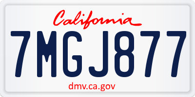 CA license plate 7MGJ877