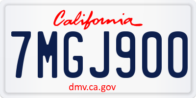 CA license plate 7MGJ900
