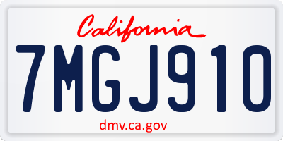 CA license plate 7MGJ910