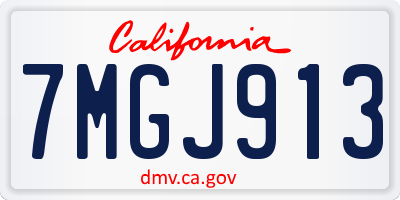 CA license plate 7MGJ913