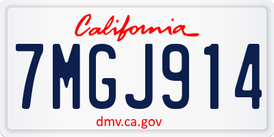 CA license plate 7MGJ914