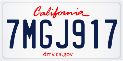 CA license plate 7MGJ917