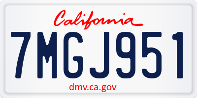 CA license plate 7MGJ951
