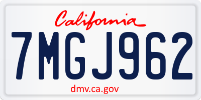 CA license plate 7MGJ962