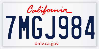 CA license plate 7MGJ984