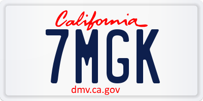 CA license plate 7MGK