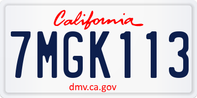 CA license plate 7MGK113