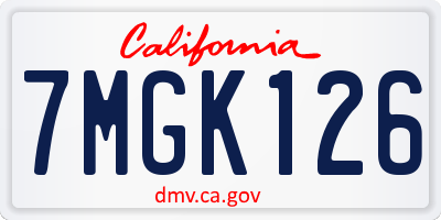 CA license plate 7MGK126