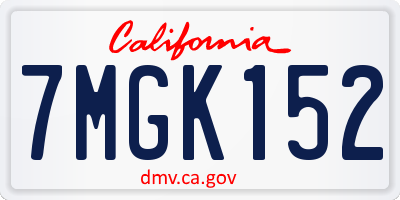 CA license plate 7MGK152