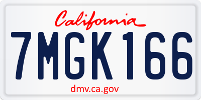 CA license plate 7MGK166
