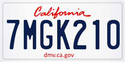 CA license plate 7MGK210