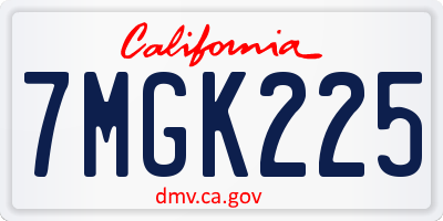 CA license plate 7MGK225