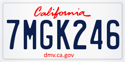 CA license plate 7MGK246