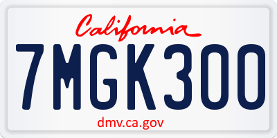 CA license plate 7MGK300