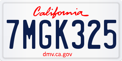 CA license plate 7MGK325