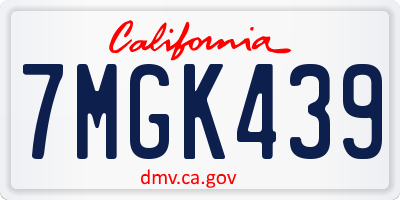 CA license plate 7MGK439