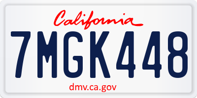 CA license plate 7MGK448