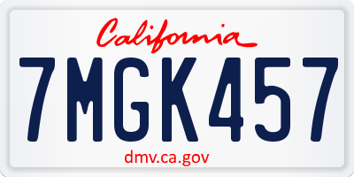 CA license plate 7MGK457