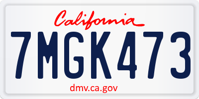 CA license plate 7MGK473
