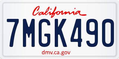 CA license plate 7MGK490