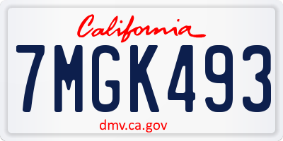 CA license plate 7MGK493