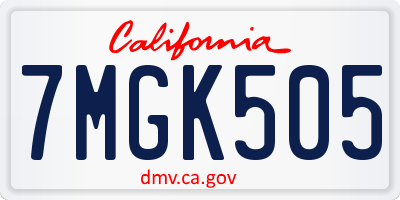 CA license plate 7MGK505