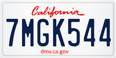 CA license plate 7MGK544