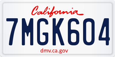 CA license plate 7MGK604