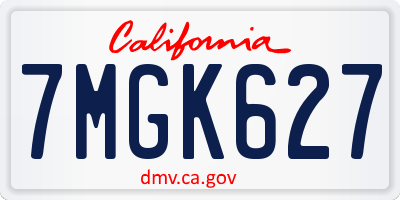 CA license plate 7MGK627
