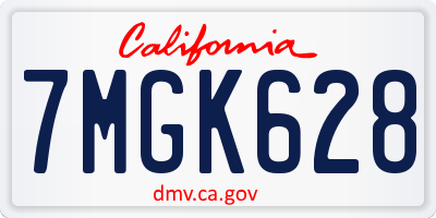 CA license plate 7MGK628