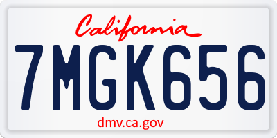 CA license plate 7MGK656