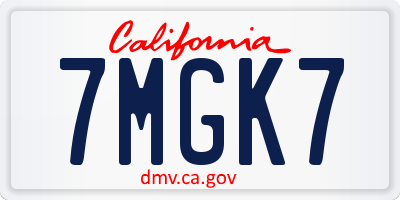 CA license plate 7MGK7