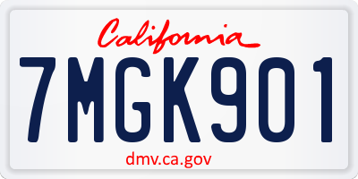 CA license plate 7MGK901