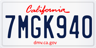 CA license plate 7MGK940