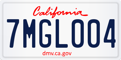 CA license plate 7MGL004