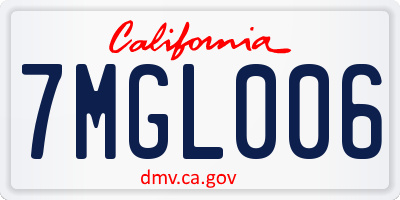 CA license plate 7MGL006