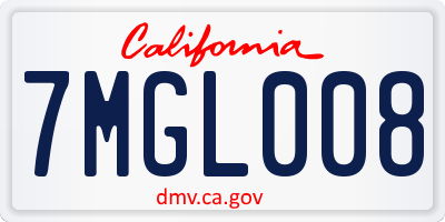 CA license plate 7MGL008