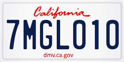 CA license plate 7MGL010
