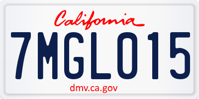 CA license plate 7MGL015