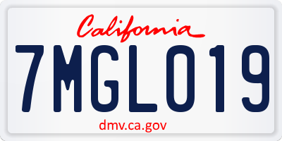 CA license plate 7MGL019