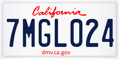 CA license plate 7MGL024
