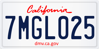 CA license plate 7MGL025