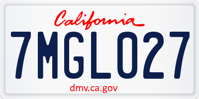 CA license plate 7MGL027