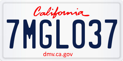 CA license plate 7MGL037