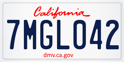 CA license plate 7MGL042