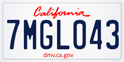 CA license plate 7MGL043