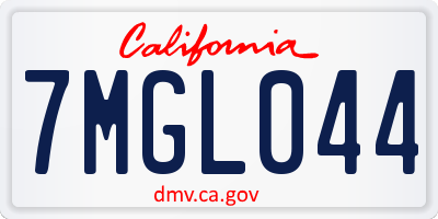 CA license plate 7MGL044