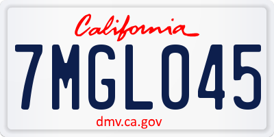 CA license plate 7MGL045